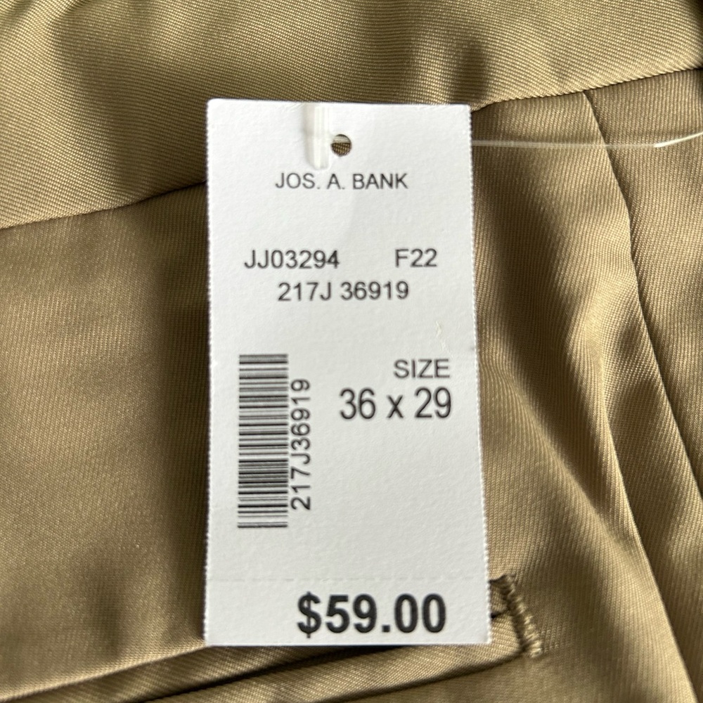 Jos. A. Bank Cream Tailored Fit Trousers
